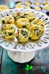Keto Crustless Spinach Bacon Quiche Bites