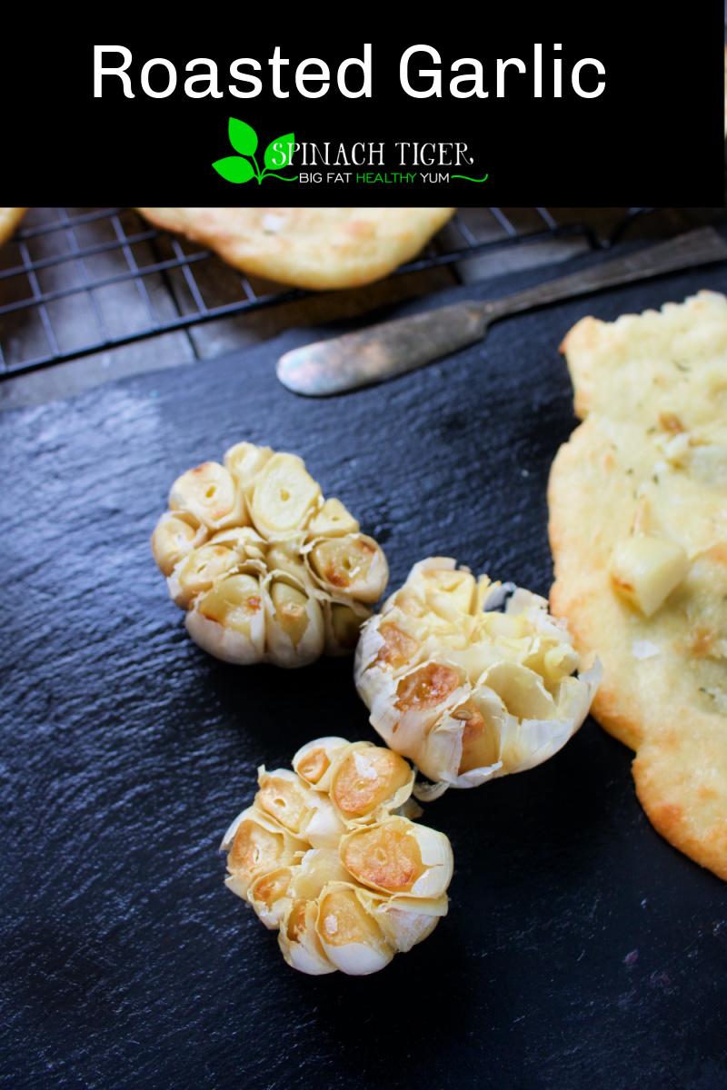 How to Roast Garlic. For crusty bread and so much more. #roastgarlic #garlic #spinachtiger via @angelaroberts