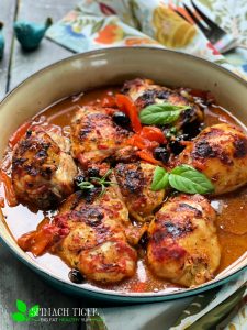 Baked Chicken with Peppers and Olives