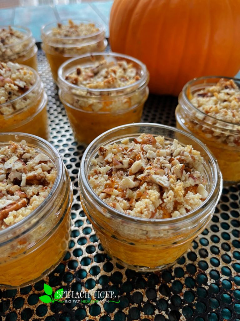 Maple Pumpkin Cheesecake Jars with Pecan Topping