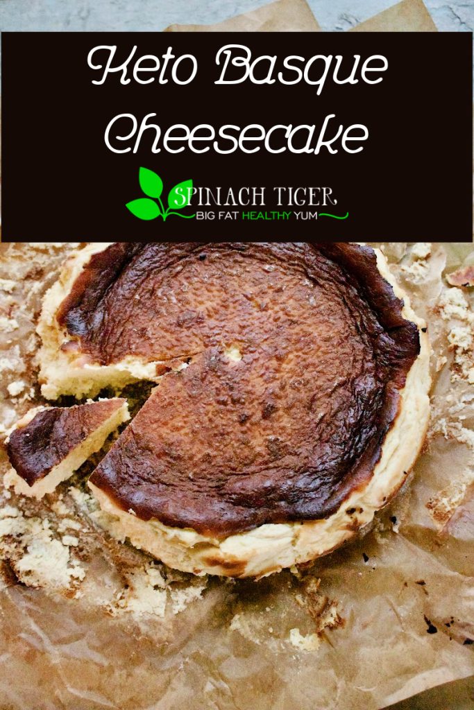 Keto Basque Cheesecake from Spinach Tiger