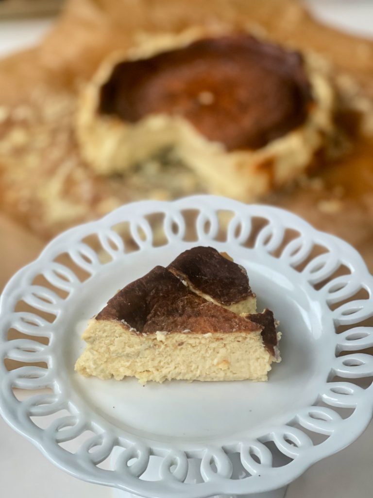 Basque Cheesecake on Cake Dish