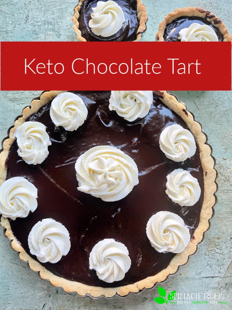 Keto Chocolate Tart Pin from Spinach Tiger