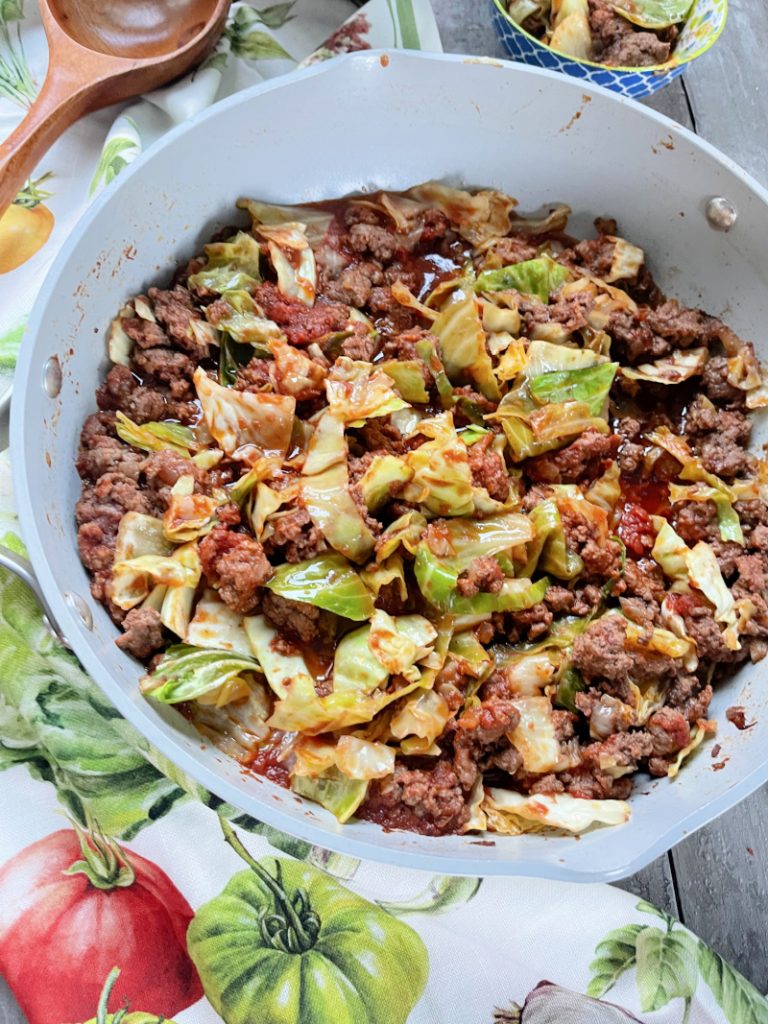 Ground Beef Cabbage with Tomato Sauce
