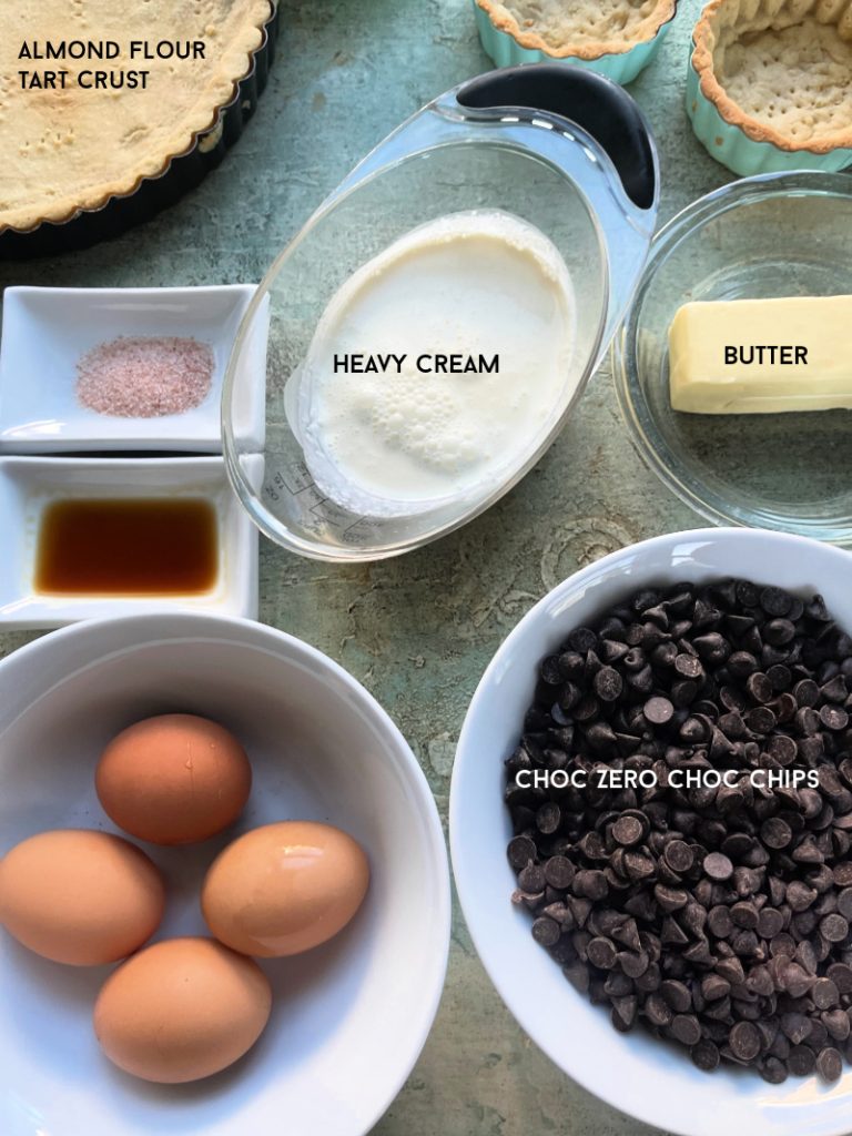 Ingredients for Keto Chocolate Tart