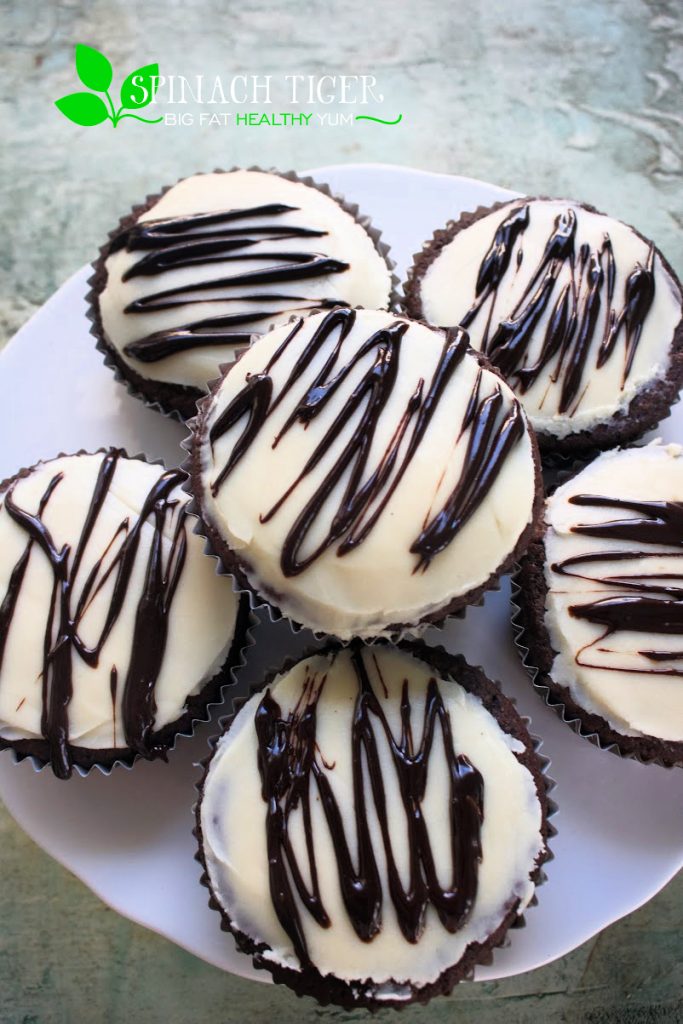 Keto Black and White Cupcakes