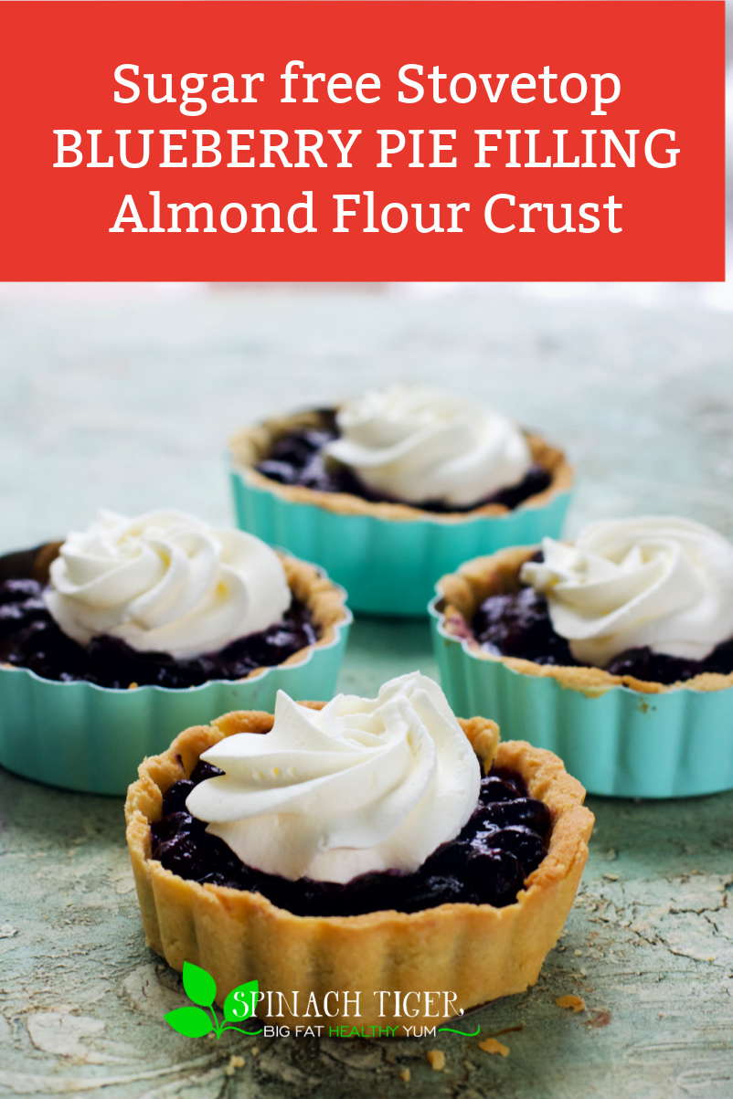 You won't believe these blueberry tarts are low carb. Made with almond flour for the crust and Golden Monk Fruit Blend for the filling, topped with a stabilized whipped cream. #lowcarbdessert #blueberrytarts via @angelaroberts