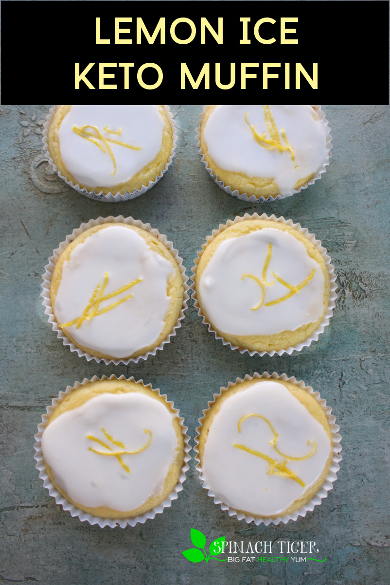 Keto Lemon Ice Muffin, the best selling keto muffin in our bakery. Low Carb. Dairy Free. And LEMONY. Topped with a sugar free lemony glaze. via @angelaroberts