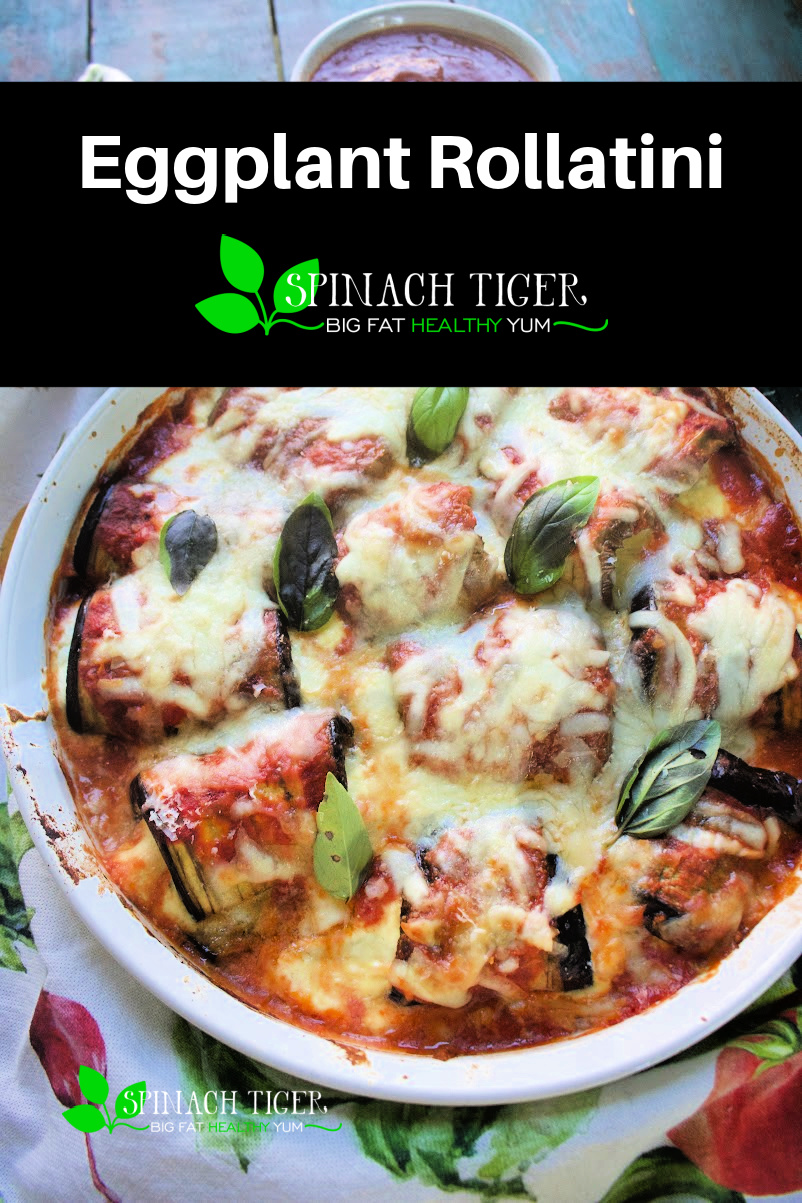 Make Eggplant Rollatini, a naturally gluten free and delicious Italian Classic. Eggplant baked, rolled and stuffed with ricotta cheese topped with sauce and mozzarella. #eggplant #italian food #eggplantrollatini via @angelaroberts