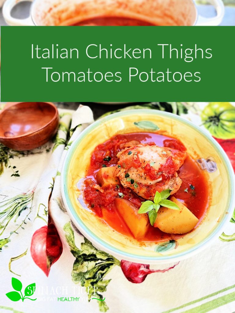 Chicken thighs with potatoes, tomatoes