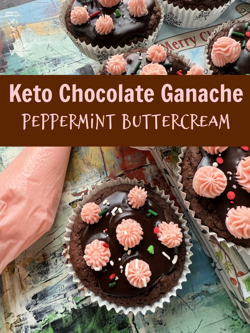 Keto Christmas Cake with Chocolate Ganache and Peppermint Buttercream. Gluten Free and Sugar Free. via @angelaroberts
