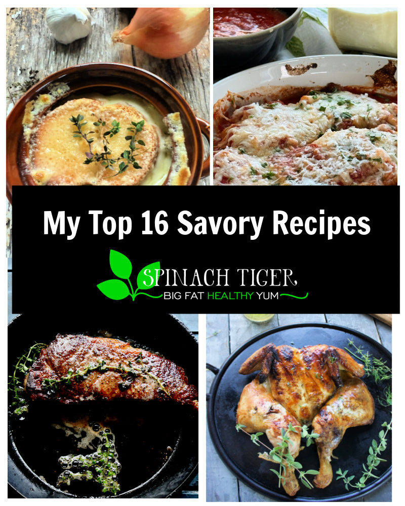 These are my top 16 savory recipes out of 16 years of blogging. Steak, Chicken, Fish, Vegetables Soups, Biscuits, all healthy, happy recipes from my food blog that has over 1400 recipes. via @angelaroberts