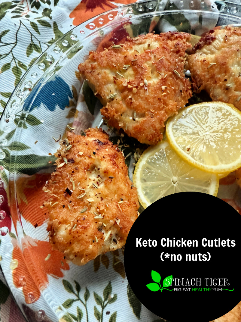 Parmesan Crusted Chicken Cutlets, Gluten Free. Make nut free, gluten free, grain free Italian chicken cutlets with eggs and parmesan or pecorino cheese with Italian seasoning. via @angelaroberts