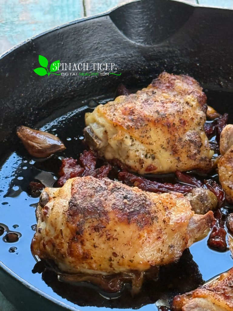 Chicken thighs in Cast Iron Pan