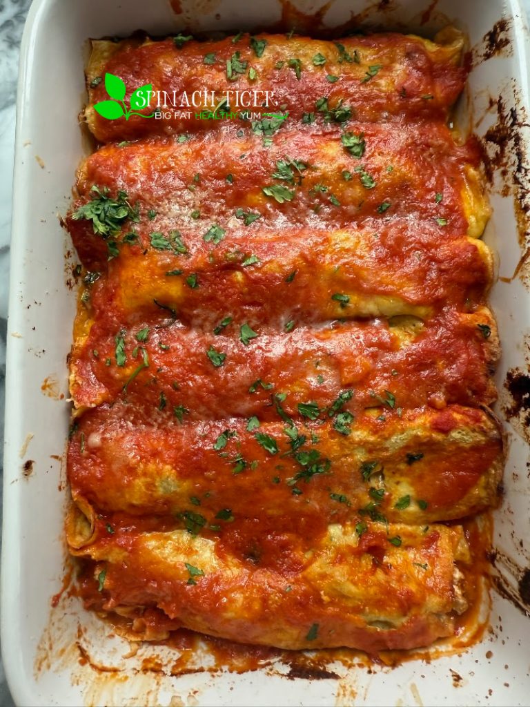 Crepe Cannelloni with tomato sauce