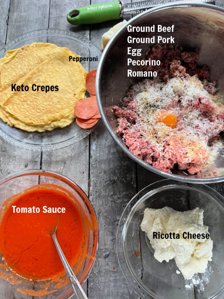 Ingredients for Cannelloni Crepes