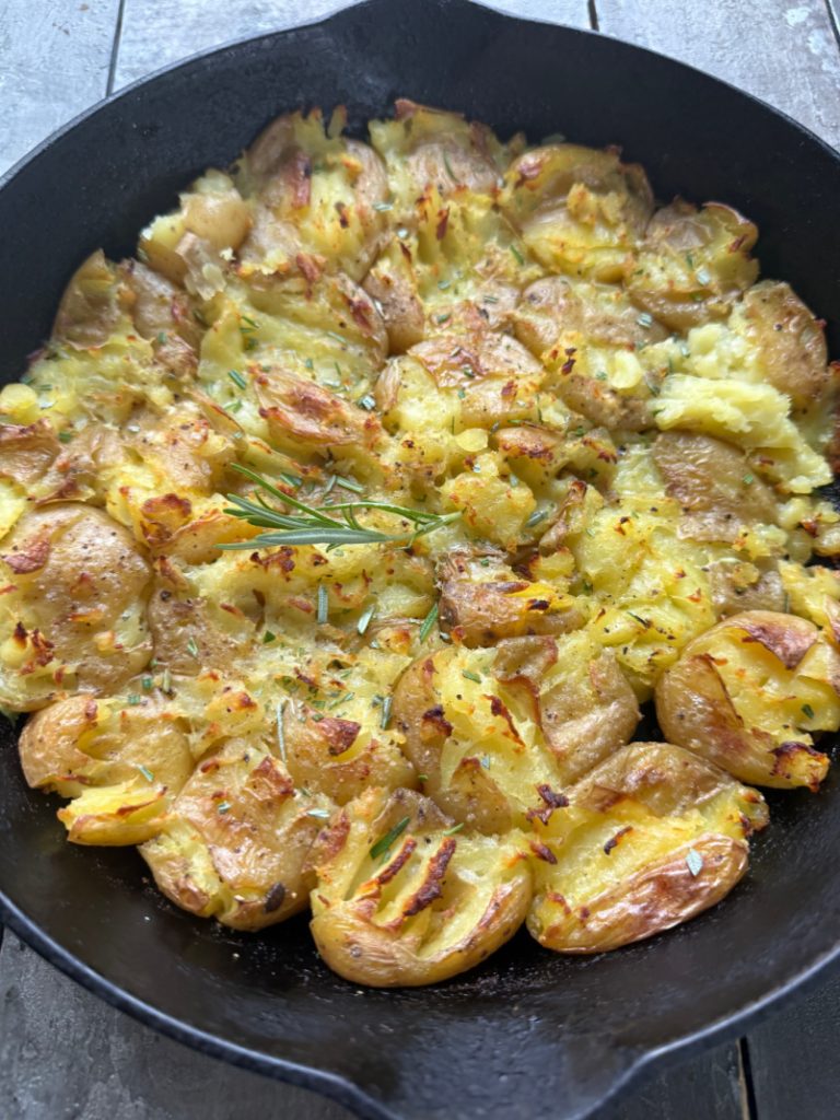 Crispy Smashed Potatoes from Spinach TIger