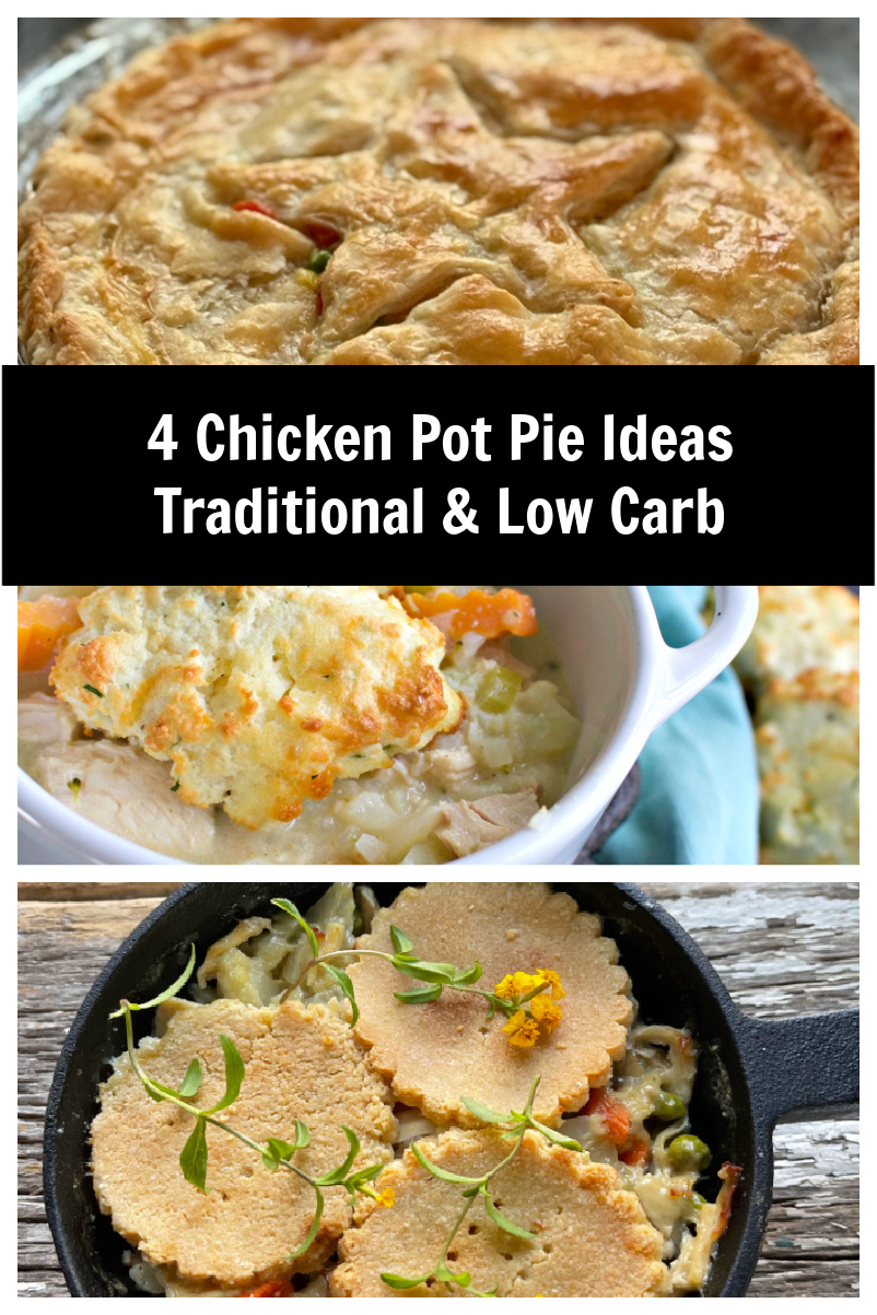 Seven comfort dishes. CHicken pot pie, chicken with biscuits. Traditional and low carb options. Shepherd's Pies via @angelaroberts