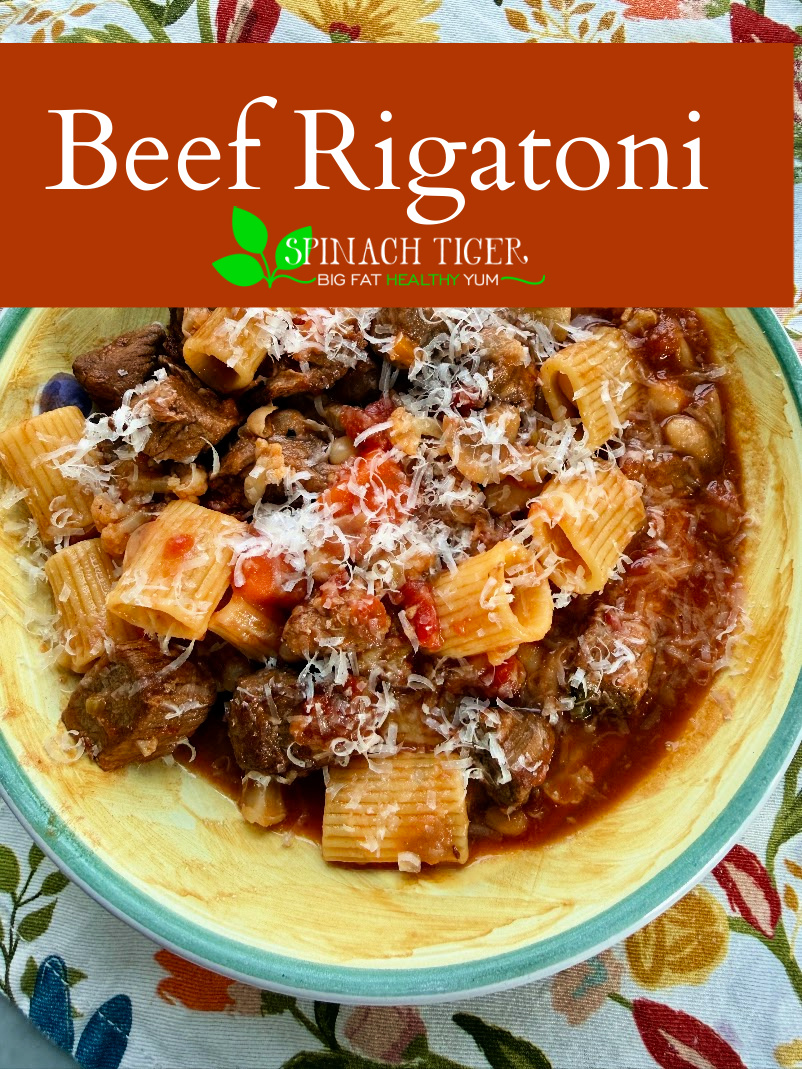 Beef Rigatoni. Beef cubes used in a new way with pasta for a hearty winter dish. via @angelaroberts