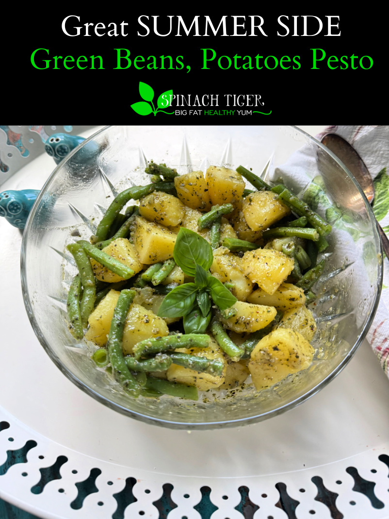 Great side: Potatoes, Green Beans with Pesto. Great for any protein, or a take to a barbecue or potluck. via @angelaroberts